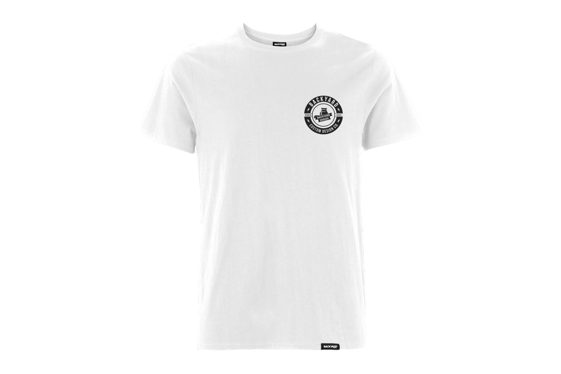 Backyard Design T Shirt Circle Logo Weiss White Back BYD Clothing Motocross MX Tee